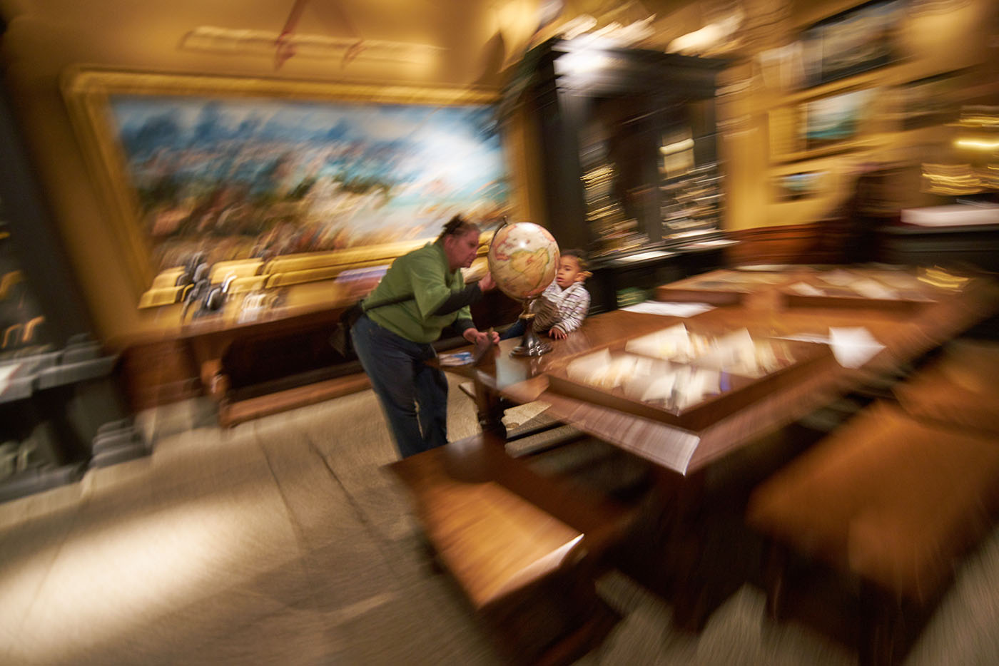 Talking about the globe at the Walters Art Museum Baltimore, MD