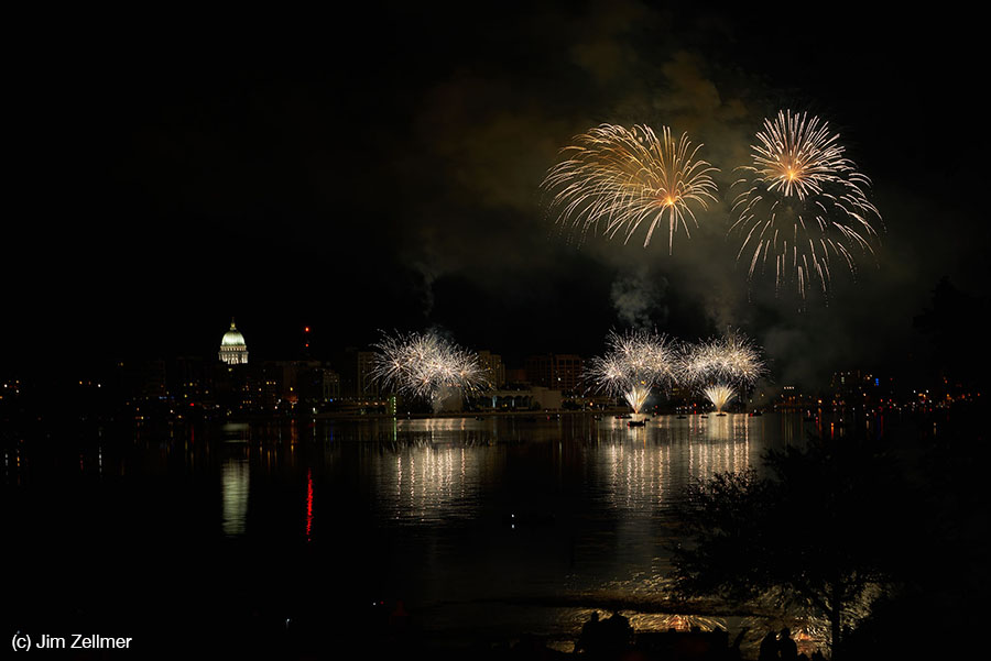 Lake Monona, Capitol, Monona Terrace Madison, WI by Jim Zellmer June 2015 Fireworks Shake the Lake