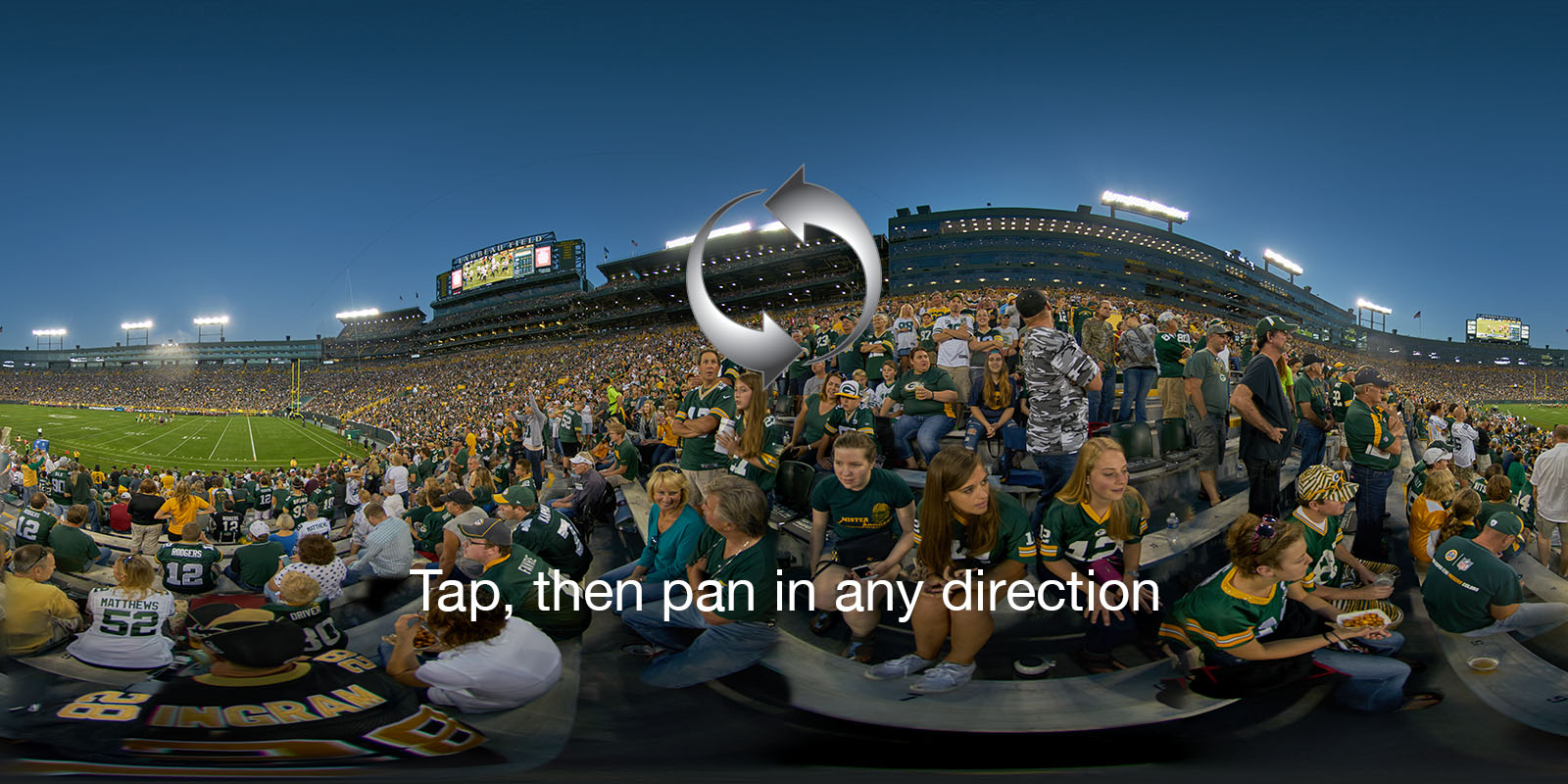 Panorama: Saints vs. Packers Lambeau Field Green bay, WI September 2015