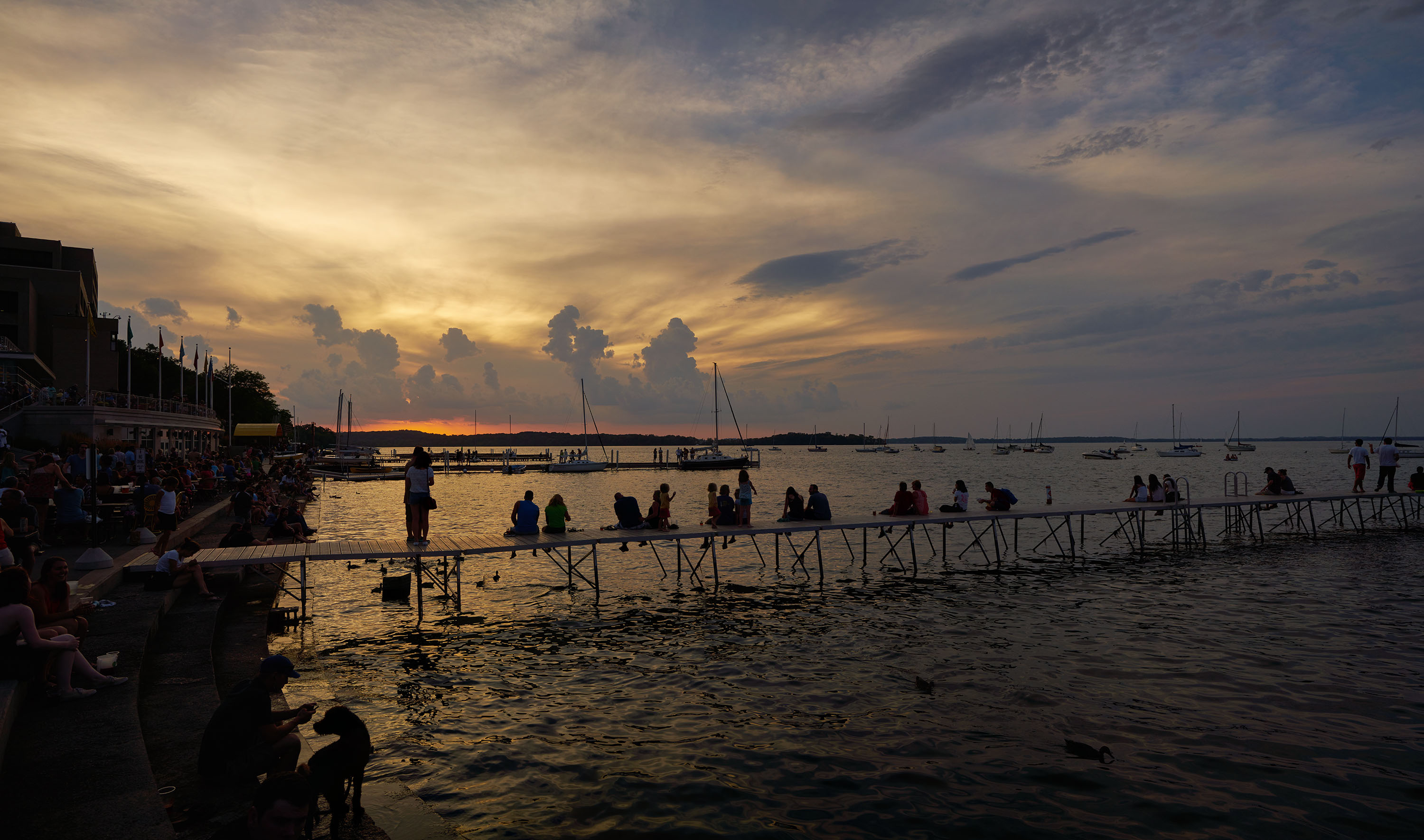 Sunset at the Memorial Union Madison, WI August 2015